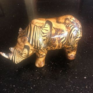 Vintage La Vie Rhinoceros Rhino Figurine African Safari Animal Print Body Rare