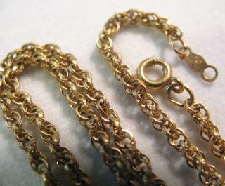 Vintage 1/20 12k Gold Filled 21 " Chain Necklace Early Spring Ring Unusual Links
