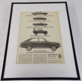 1973 Austin Marina British Leyland Framed 11x14 Vintage Advertisement