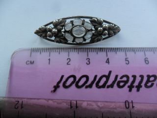 Vintage antique sterling silver moonstone arts and crafts jewellery old brooch 2