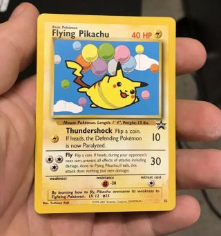 Old Vintage Wotc Pokemon Card Black Star Promo Flying Pikachu 25 Nm