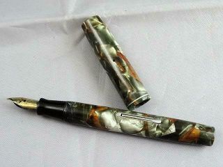 Vintage WATERMAN ' S IDEAL 3V Multi Color Marbled Lever - fil Fountain Pen 3