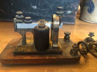 Antique JH BUNNELL Telegraph Key & Sounder J.  H.  Manhattan Morse Code 2