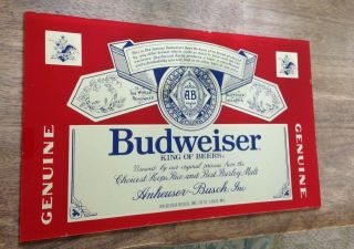 Vintage Bar Room Budweiser Beer Mirror Framed Sign16x10 Man Cave Bud Father 