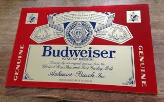 Vintage Bar Room BUDWEISER Beer Mirror Framed Sign16x10 Man Cave Bud Father ' sDay 3