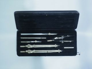 Vintage Riefler Germany Architectural Drafting Tool Compass Set In Case