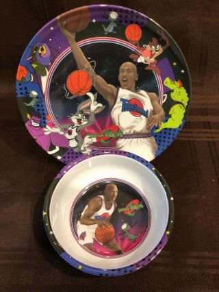 Vintage Space Jam Plastic Plate,  Bowl Michael Jordan Bugs Bunny Zak Designs