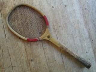 Antique A.  G.  Spalding Agauam Hunt Tennis Racket Flattop Pro Thomas Iannicelli