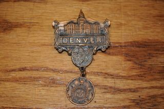 Vintage Denver Colorado Pin Brass Pendant By Whitehead & Hoag Co.  U.  S.  City Old.
