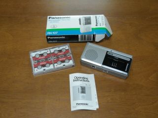 Vintage Panasonic Microcassette Recorder 2 Speed Rn - 107 & Tapes