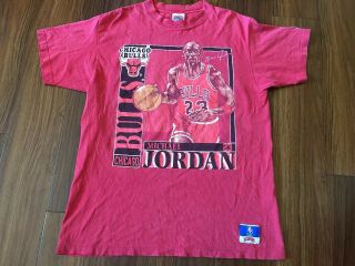 Vintage 90s Michael Jordan Chicago Bulls 23 Mvp Stats Basketball Shirt Xl Vtg