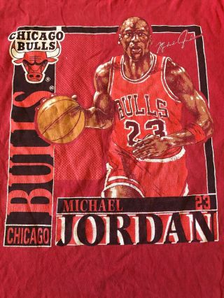 vintage 90s MICHAEL JORDAN CHICAGO BULLS 23 MVP STATS BASKETBALL Shirt XL VTG 3
