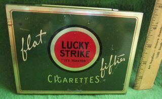 Old Lucky Strike Cigarette Flat Fifties Tin
