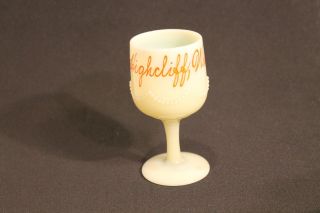 Vintage Mini Goblet Custard Glass Souvenir Of Highcliff Wis 3 - 7/8 " Tall