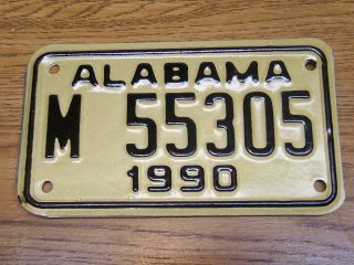 M 55305 = Nos 1990 Alabama Motorcycle Mc License Plate Harley Davidson ???