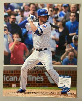 Kris Bryant Signed 16x20 Photo Autographed Beckett Bas Chicago Cubs Auto