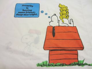 Vtg Peanuts Snoopy Standard Pillow Case Security Is Having Some Friends