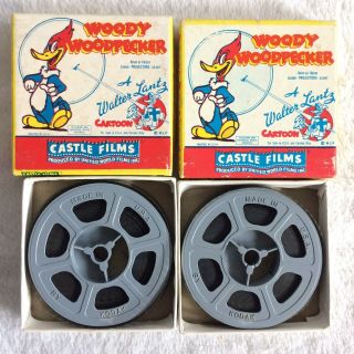 Vintage Castle Films Woody Woodpecker Goofy Golfer 506 & The Pianotooner 520 8mm
