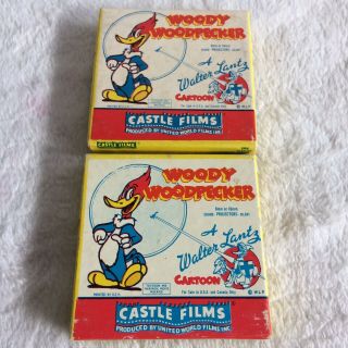 Vintage Castle Films Woody Woodpecker Goofy Golfer 506 & The PianoTooner 520 8mm 2