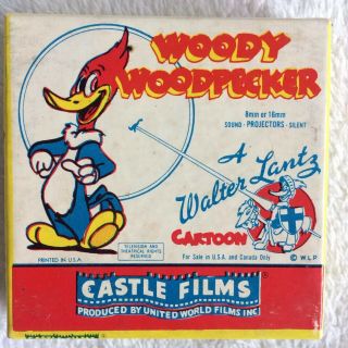 Vintage Castle Films Woody Woodpecker Goofy Golfer 506 & The PianoTooner 520 8mm 3