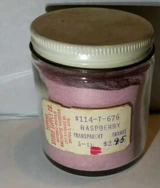 Vintage Tepping Transparent Enamel Powder 114 - T - 676 Raspberry Ceramic Crafts