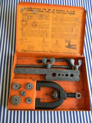 Vintage Imperial Brass Mfg.  Co.  Double Flaring Tool No.  93 - Fb Made In Usa