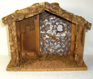 Vintage Wood Christmas Nativity Replacement Manger Stable Creche 10 " W X 8 " H