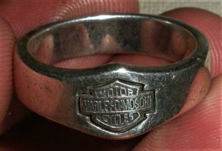 Vintage Sterling Silver Harley Davidson Biker Band Ring Size 13 Vafo