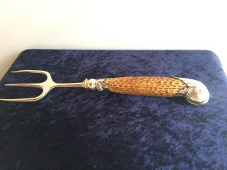 Sterling Silver Harrison Brothers Victorian Stag Horn Antique Fork.  Collectable