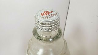 Vintage Dr Pepper 2 Liter Glass Bottle With Paper Label And Plastic Coating 2