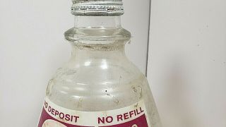 Vintage Dr Pepper 2 Liter Glass Bottle With Paper Label And Plastic Coating 3