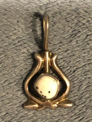 Vintage Sterling Silver White Buffalo Turquoise Pendant