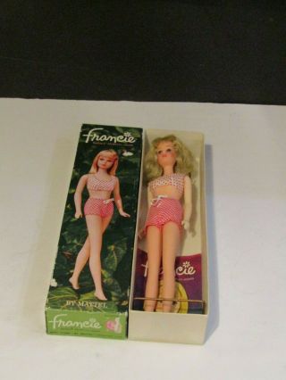Vtg 1965 Straight Leg Francie Doll 1140 Blonde Barbie W Box