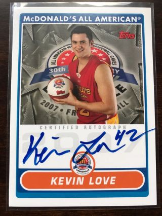 2008 - 09 Kevin Love Topps Mcdonalds All American High School Rookie Rc Auto