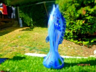 Collectable Vintage : Murano Glass Fish Multi - Coloured With Round Base
