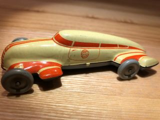 Antique Germany Us Zone Tin Toy Race Car Gescha Auto Union 1940 Rare