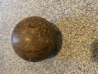 Early Vintage Antique Wooden Bowling Ball No Holes Wood