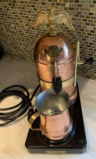 Vintage Copper Vesubio Espresso Coffee Machine Mona Lisa