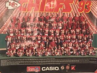 Kansas City Chiefs Vintage 1993 Team Poster Montana Marcus Allen Smith Thomas