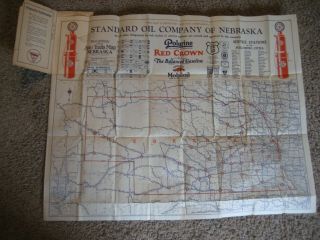 Vintage 1926,  Standard Oil Company Of Nebraska,  Road Map,  Sixth Edition