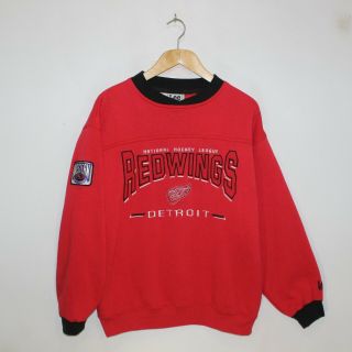 Vintage Detroit Red Wings Nhl Lee Sports Sweatshirt Crewneck Size Medium