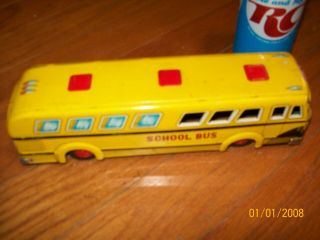 Vintage Collectible Yoshi " Y " Tin Toy School Bus Rare