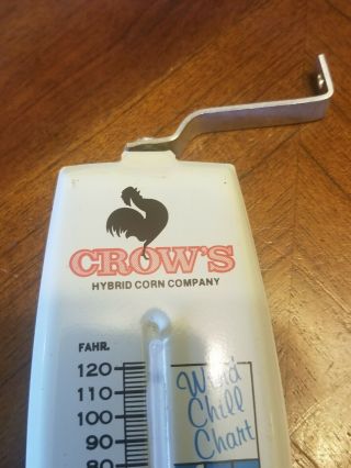 VTG Crow ' s Hybrid Corn Seed Company Advertising Thermometer Farm Rooster 2