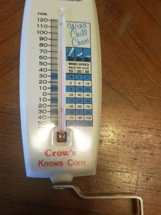 VTG Crow ' s Hybrid Corn Seed Company Advertising Thermometer Farm Rooster 3