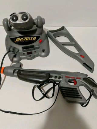 Vintage Arcadia Duck Hunter Toy Game System Gun Toymax Electronic Skeet Shoot