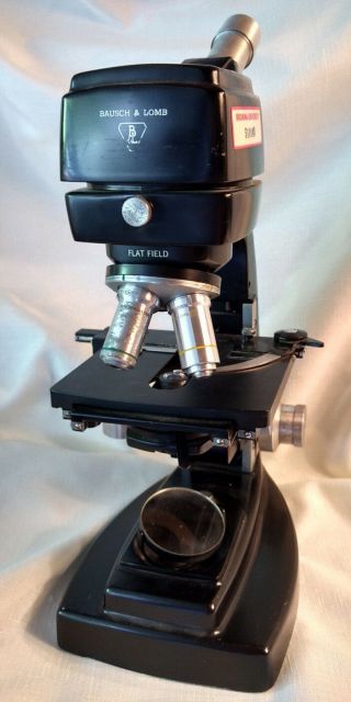 Bausch & Lomb Microscope 4 Objective Monocular 10 - 45 Parts Vtg Laboratory