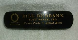 Vintage Feed & Grain Collectible Fort Wayne Indiana " Wayne Feeds " Brush Souvenir