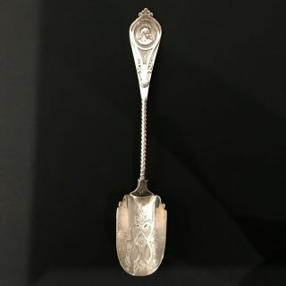 Albert Coles Coin Silver " Medallion " Ca 1863 Cheese Scoop No Mono