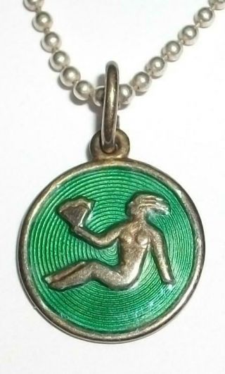 Vintage Necklace / David Andersen / 925 Sterling Silver / Virgo Zodiac / Enamel