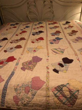 Vintage Quilt Patched Hand Made Colorful Lap Blanket Hanging Art Old Fabric